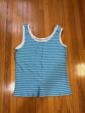 Blue & White Striped Tank  Juniors Medium